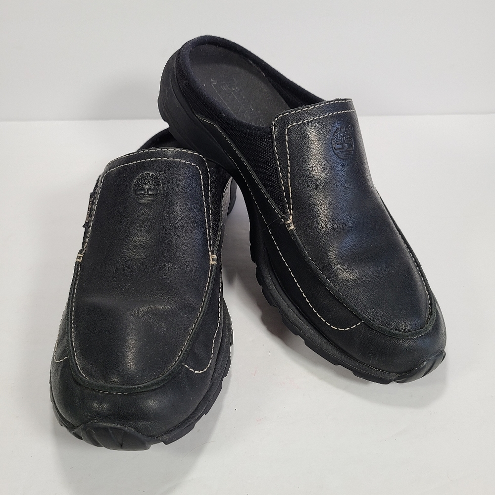 Timberland Black Leather Smart Comfort Mules Women's Size 7